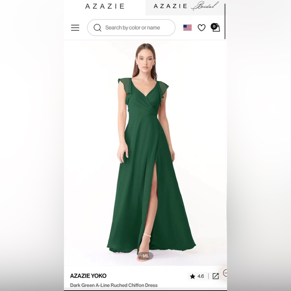 Azazie Yoko Dark Green